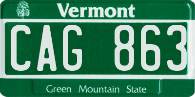 VT license plate CAG863