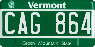 VT license plate CAG864
