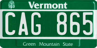 VT license plate CAG865