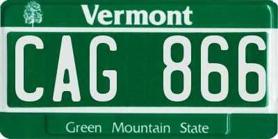 VT license plate CAG866