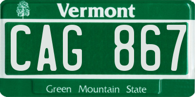 VT license plate CAG867