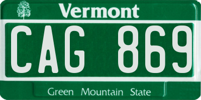 VT license plate CAG869