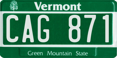 VT license plate CAG871