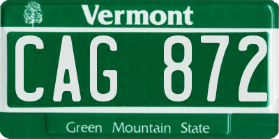 VT license plate CAG872