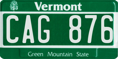 VT license plate CAG876