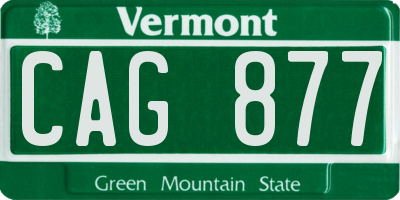 VT license plate CAG877