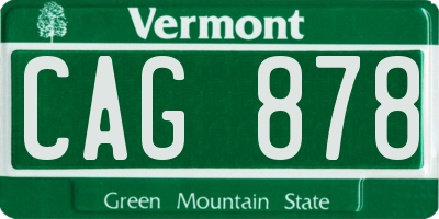 VT license plate CAG878