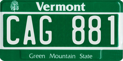 VT license plate CAG881