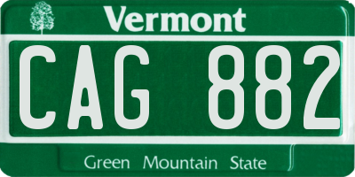 VT license plate CAG882