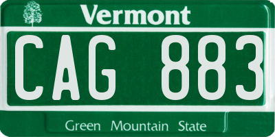 VT license plate CAG883