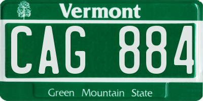 VT license plate CAG884