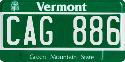 VT license plate CAG886