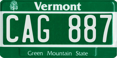 VT license plate CAG887