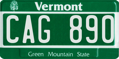 VT license plate CAG890
