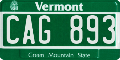 VT license plate CAG893