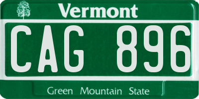 VT license plate CAG896