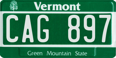 VT license plate CAG897