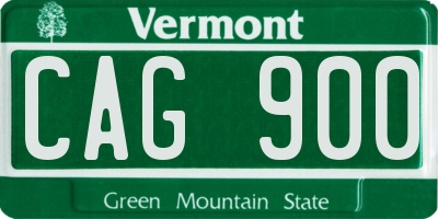 VT license plate CAG900