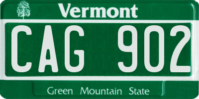 VT license plate CAG902