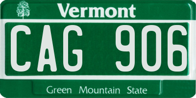 VT license plate CAG906