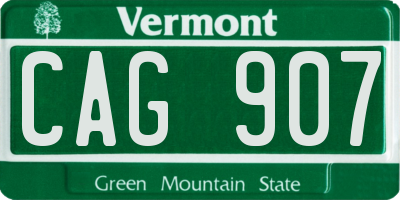 VT license plate CAG907