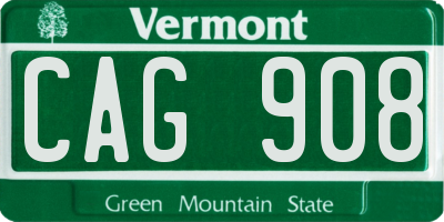 VT license plate CAG908