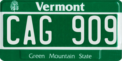VT license plate CAG909