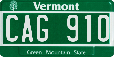 VT license plate CAG910