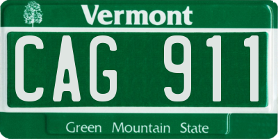VT license plate CAG911