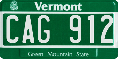 VT license plate CAG912
