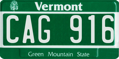 VT license plate CAG916