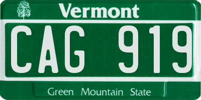 VT license plate CAG919