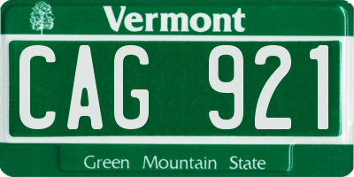 VT license plate CAG921