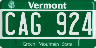 VT license plate CAG924