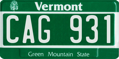 VT license plate CAG931