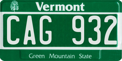 VT license plate CAG932