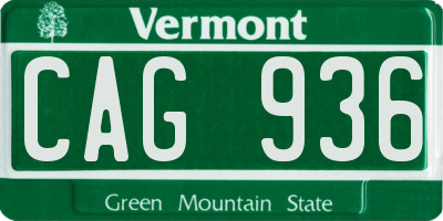 VT license plate CAG936