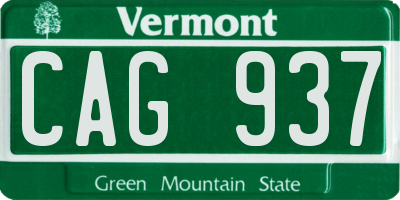 VT license plate CAG937