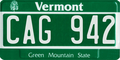 VT license plate CAG942