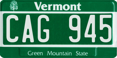 VT license plate CAG945
