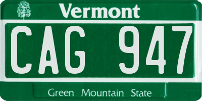 VT license plate CAG947