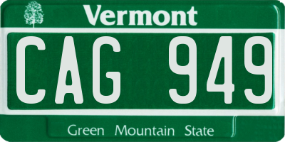 VT license plate CAG949