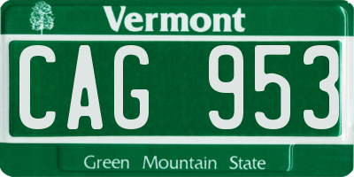 VT license plate CAG953