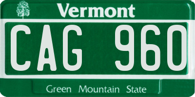 VT license plate CAG960