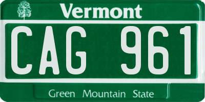 VT license plate CAG961