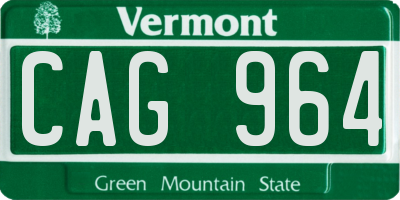 VT license plate CAG964