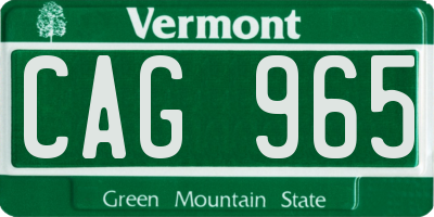 VT license plate CAG965