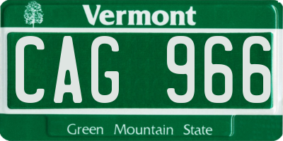 VT license plate CAG966