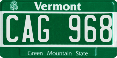 VT license plate CAG968