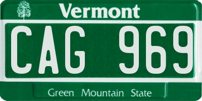VT license plate CAG969
